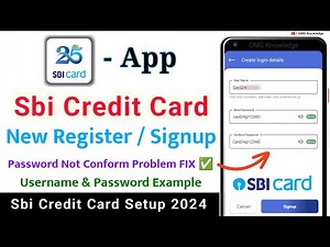 SBI Credit card Sign up and Registration | Sbi Credit card Username and Password Kaise banaye 2024