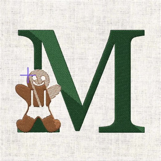 Letter M Gingerbread Man Embroidery Design: Christmas Candy Cane File (PES, DST, EXP) - Etsy
