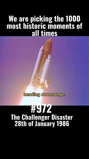 Top Historic Moments on Instagram: "On January 28, 1986, the Space Shuttle Challenger exploded 73 seconds after launch from Kennedy Space Center in Florida. The disaster killed all seven crew members, including teacher Christa McAuliffe, the first civilian astronaut. A failure in an O-ring seal on a solid rocket booster, worsened by cold weather, caused the explosion. Watched live by millions, the tragedy shocked the world and halted NASA’s shuttle program for over two years. Investigations reve