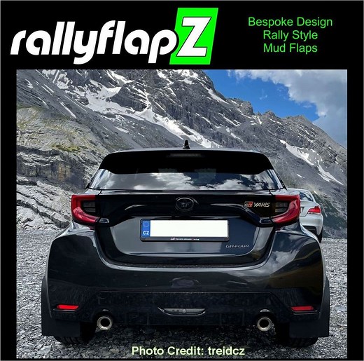rallyflapZ Rally Style Mud Flaps TOYOTA GR YARIS, GR4 2020  BLACK (All Options)