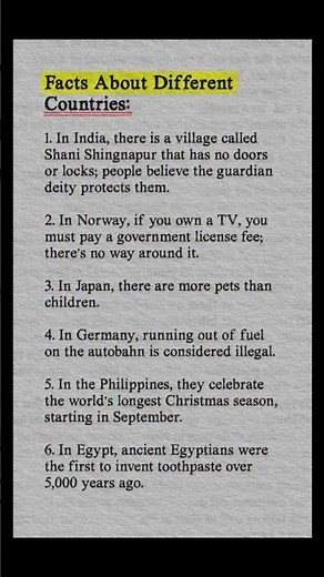 6 Crazy Facts About Different Countries You Won’t Believe Shorts