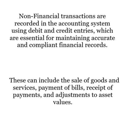 Non Financial Transactions Bookkeeping Accounting
