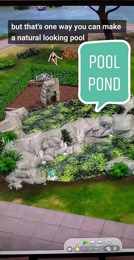 Natural Pool Pond Combo Building Tutorial in The Sims 4
