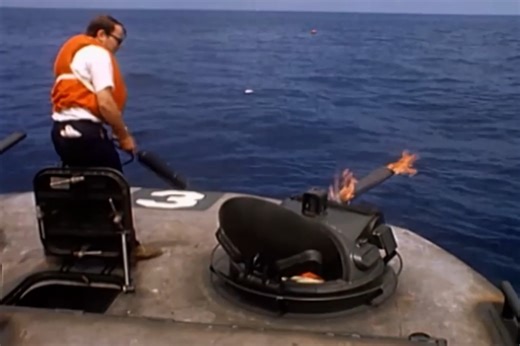 Testing a Vietnam War–era “flame boat” — the Navy’s answer to jungle warfare along the Mekong. These shallow-draft river craft carried mounted flamethrowers designed to clear ambush zones, bunkers, and dense vegetation. The roar of the pump and the flash of fire were meant to send a message: no safe haven for the enemy. #VietnamWar #BrownWaterNavy #GhostsoftheBattlefield #WarMachine #HistoryInAction | Ghosts of the Battlefield