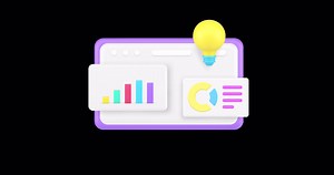 Digital Marketing Strategy Icon animation with alpha channel With Analytics and Targets