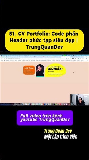 CV Portfolio: Coding a complex, stunning Header #shorts #trungquandev