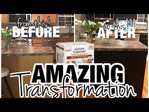 HOW TO PAINT KITCHEN CABINETS+DIY !! (MAKEOVER WITH RUSTOLEUM TRANSFORMATION KIT)