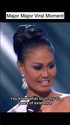 This answer went viral for Major Major mistake. #missuniverse2010
