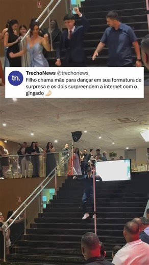 TrechoNews on Instagram: "ELES ARRASAM! Filho chama sua mãe pra dançar com ele durante sua festa de formatura e eles chamaram atenção pelo gingado 🤌🏻 — siga @trechonews para mais conteúdos assim 📷: cadu_saraivaa"