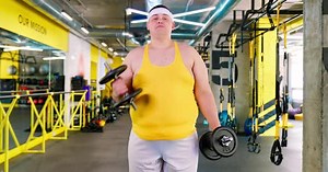 Dumbbells And Fat Man