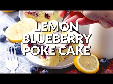 How to make: LEMON BLUEBERRY POKE CAKE