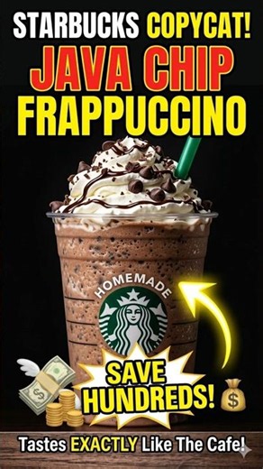 Starbucks Copycat Java Chip Frappuccino Recipe 🍫💸#shorts #coffeerecipe #shortfeed #youtubeshorts