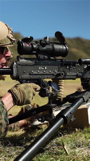 M240 Machine Gun In Action