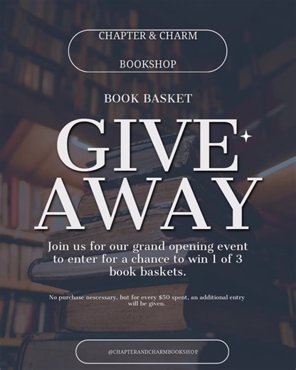 Come treat yourself at our grand opening on 11/15/25 and earn a chance to win one for these fantastic baskets! *Special Editions are from our favorite book boxes such as Bookish Box, and Dark and Quirky that we tracked down just for you! #chapterandcharm #ogdenutah #indiebookstore #utahbookstore #themonarch