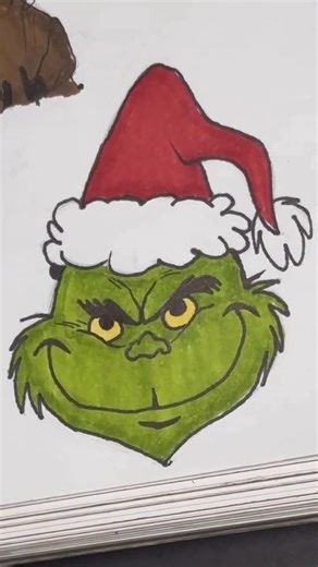 AshyArtz on Instagram: "The grinch drawing tutorial… #fyp #thegrinch #jimcarrey #art #viralreels❤️ #comicartist #christmas #santa"