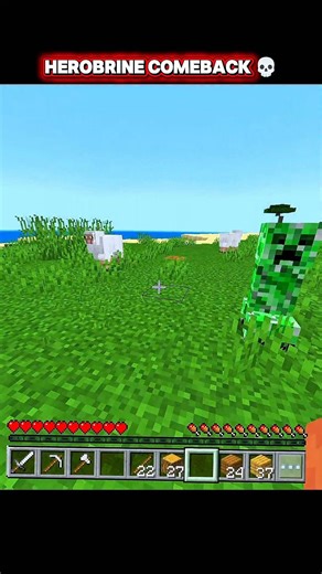 MINECRAFT HEROBRINE COMEBACK💀#minecraft #shorts #herobrine