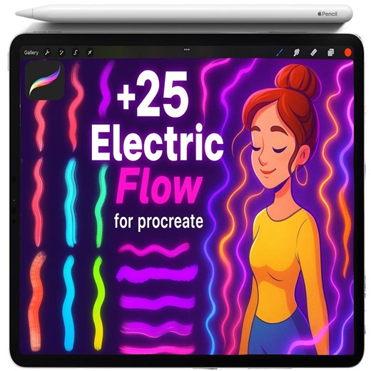 Neon Procreate Brushes: Wet Painting, Colorful Stroke & Glow Texture Brush Set, Abstract Brushset, Soft Airbrushes, Sketching Markers Bundle - Etsy