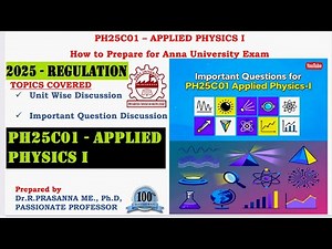 Anna University Exam Preparation - PH25CO1 Applied Physics I Important Questions