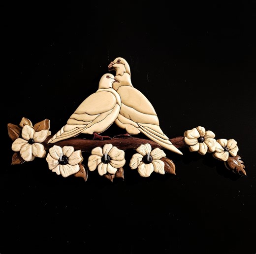 Two White Doves Intarsia Pattern, Spring Tree Branch Scroll Saw Art PDF Download - Etsy