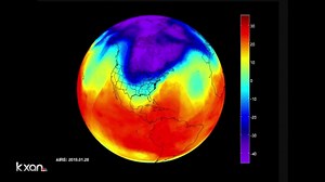 10K views · 98 reactions | Wow! NASA released this cool infrared video of the Polar Vortex swirling over North America. See your Super Bowl weekend forecast: https://kxan.tv/2NO7pkd | KXAN News | Facebook
