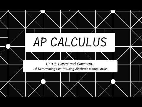 1.6 Determining Limits Using Algebraic Manipulation