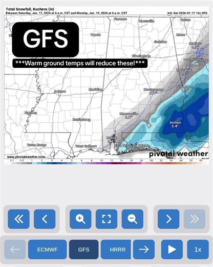 SNOWWW?! Raw model snowfall projections. A warm ground will melt much of this as it falls.