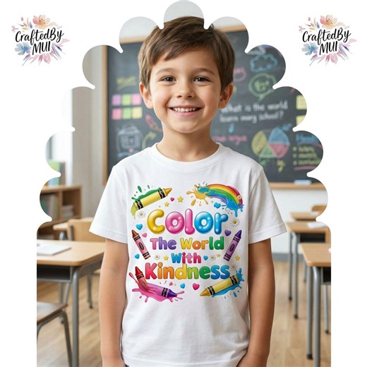 Colorful Crayon PNG Bundle Kindness Quote Design Kids Shirt Sublimation Back to School Download - Etsy