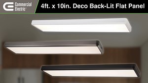 Commercial Electric 4 ft. x 10 in. White Back-Lit LED Panel Light Fixture 4000LM 50W 3000K 4000K 5000K Dimmable Kitchen Lighting (4-Pack) C05014402A-4PK