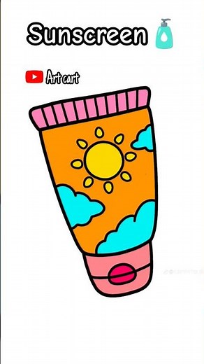 How to draw easy sunscreen #shorts