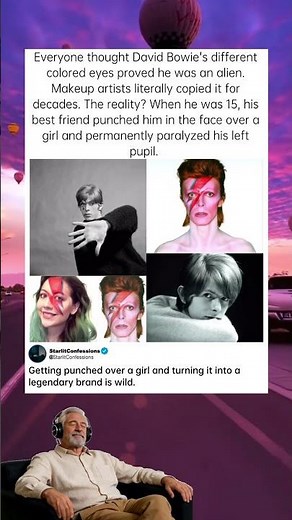 The painful truth behind David Bowie's "alien" eyes. #DavidBowie #ZiggyStardust #MusicLore