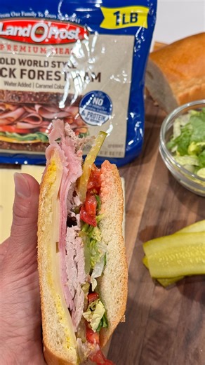MasterChef Season 1 Winner | Chef Whitney Miller on Instagram: "I wanted to give my husband a taste of home with his favorite Cuban sandwich and 1905 salad, both featuring @landofrost premium black forest ham. Let me show you how to make a pressed and dressed all-the-way Cuban. 🥖Cuban bread, mayonnaise, mustard, roasted pork, and ham slices. Press in a skillet with another skillet on top. Cook on both sides until the bread is toasted and cheese is melted. Top with pickles, tomato slices, and le