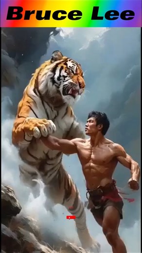 Bruce Lee vs Tiger: The Ultimate Battle! Who Survives? 🐯🔥인간의 한계를 넘은 싸움: 이소룡 대 맹수 🐯🥊#brucelee #tiger