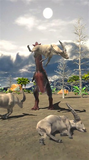 Carnotaurus Moves Closer to the Water Buffalo