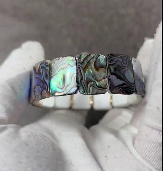 Natural Abalone Shell Bangle With Iridescent Colors – Unique Ocean Jewelry - Etsy