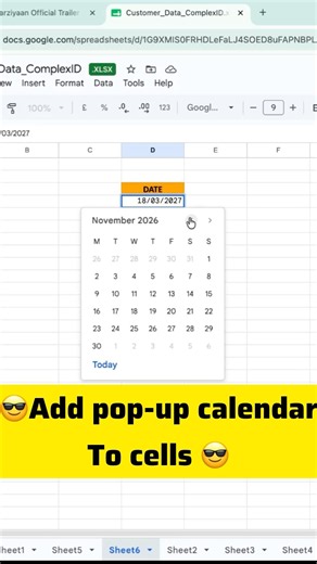 Google Sheets me Calendar Kaise Add Kare? 🤯 #shorts #google sheet #calendar #sheets