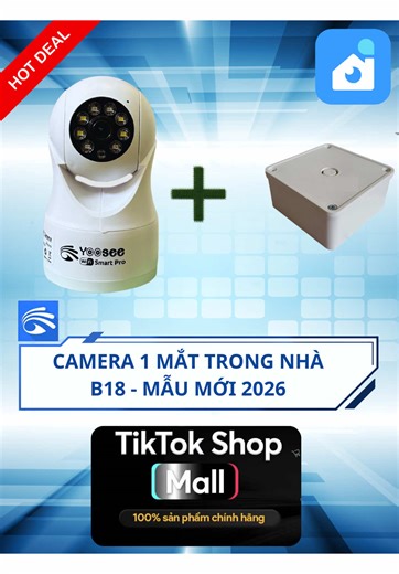 B18 Camera 2 Mắt Trong Nhà Mẫu Mới Nhất 2026 - Quay Đêm Có Màu - Phát Hiện Theo Dõi Chuyển Động #yooseecameravietnam #camera1mat #cameratrongnha