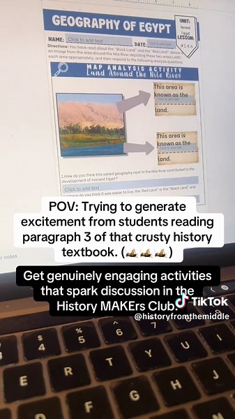 Those textbook crickets are a sign: content needs a serious upgrade. History teachers, you deserve resources that electrify your classroom, sparking genuine excitement and discussion instead of yawns. Join the History MAKErs Club via link in bio to unlock a library of dynamic, interactive lessons designed to bring history roaring to life and get those kids talking! #socialstudieslesson #historylesson #historyteacher #socialstudiesteacher #teachersoftiktok