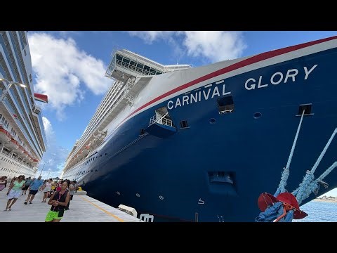 Tour of Carnival Glory, a popular Conquest-class cruise ship. Embarkation from Port Canaveral, FL