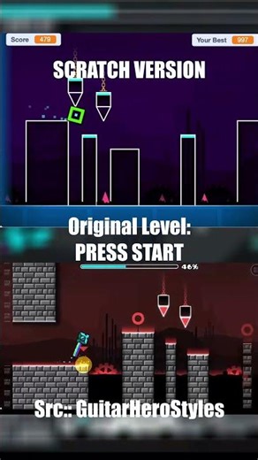 Press Start on Scratch VS Geometry DASH Subzero #geometrydash #scratch #gaming #shorts