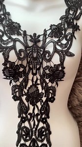 Black Floral Lace Applique, Sewing Craft Trim (16x22 Inch) - Etsy