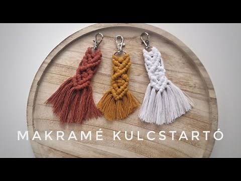 Makramé kulcstartó készítés lépésről lépésre |DIY Easy macrame keychain Tutorial Video