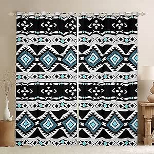 Boho Aztec Curtains for Bedroom Living Room Western Window Curtains Kids Boys Girls Cowboy Cowgirl Southwestern Native Window Drapes Retro Ethnic Tribal Arrow Window Treatments, 42x63 Inches,2 Panels