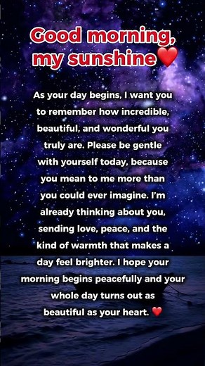 Good Morning, My Sunshine ❤️ | A Sweet Morning Love Letter