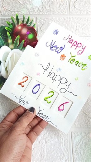 Happy New Year Card Making 2026 /last minute card 😱 #shorts​ #viral​ #trending#newyear2026 #craft