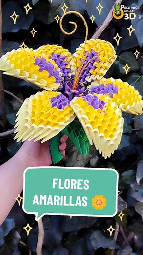 Tutorial de Origami 3D de Flores Amarillas 🌼 | Rapunzel y Girasol
