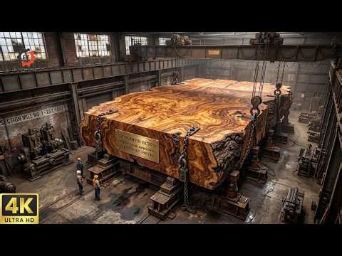 Jaw-Dropping Giant Wood Factory | Monster Logs, Heavy Machines & Luxury Table Masterpieces