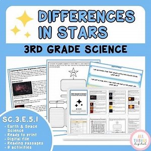 Differences in Stars SC.3.E.5.1 3rd Grade Earth Science Activity & Answer Key