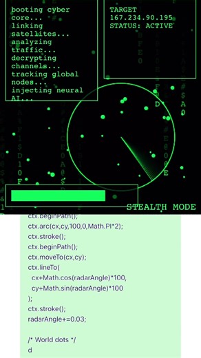 💻 Ultimate Hacker Screen – Cinematic Cyber UI (Pure JavaScript)
