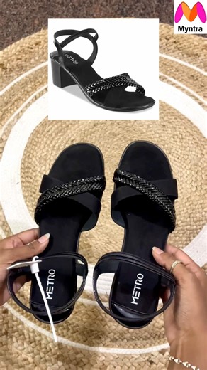 Myntra Open Toe solid block black heel part3 #review #myntrafinds #blackheels