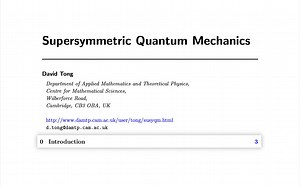 导读 | Supersymmetric Quantum Mechanics / 超对称量子力学 by David Tong | 第零章：Introduction